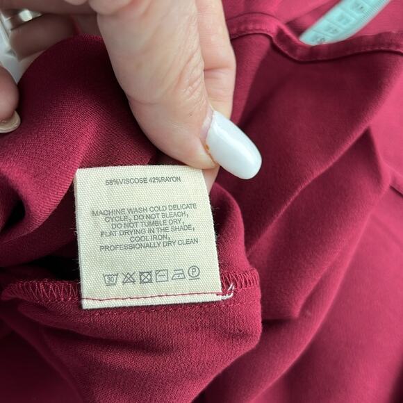 NWT $98 RUMORED Kerrigan satin mini skirt merlot 2 - Picture 13 of 14